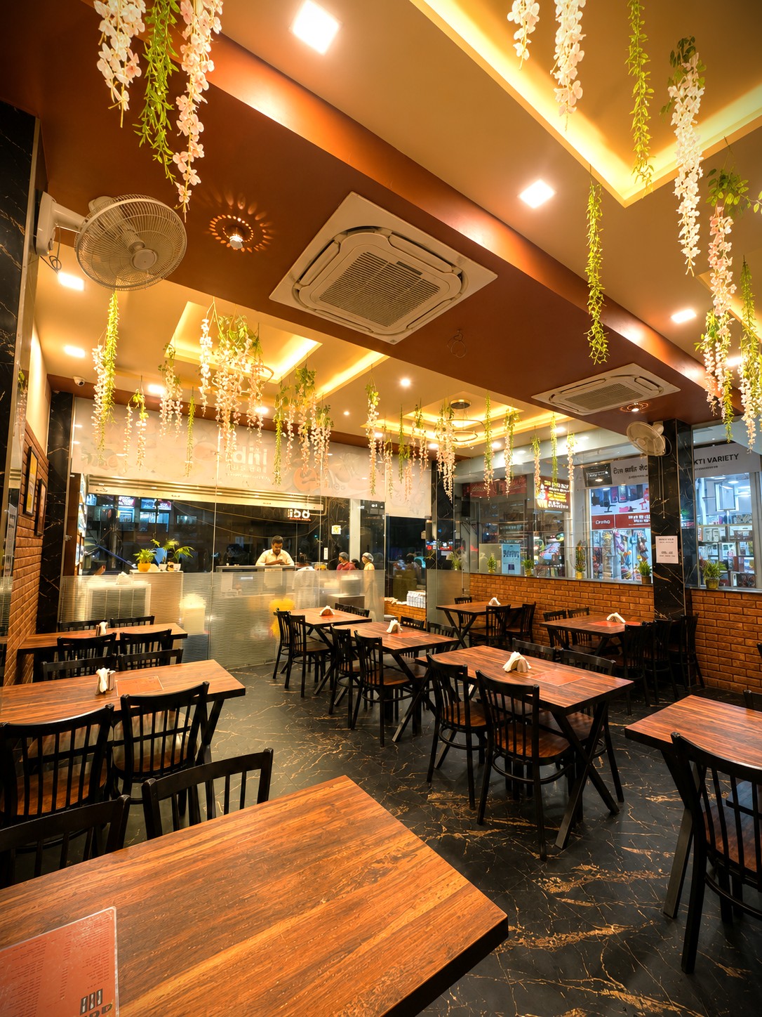 The dining area
